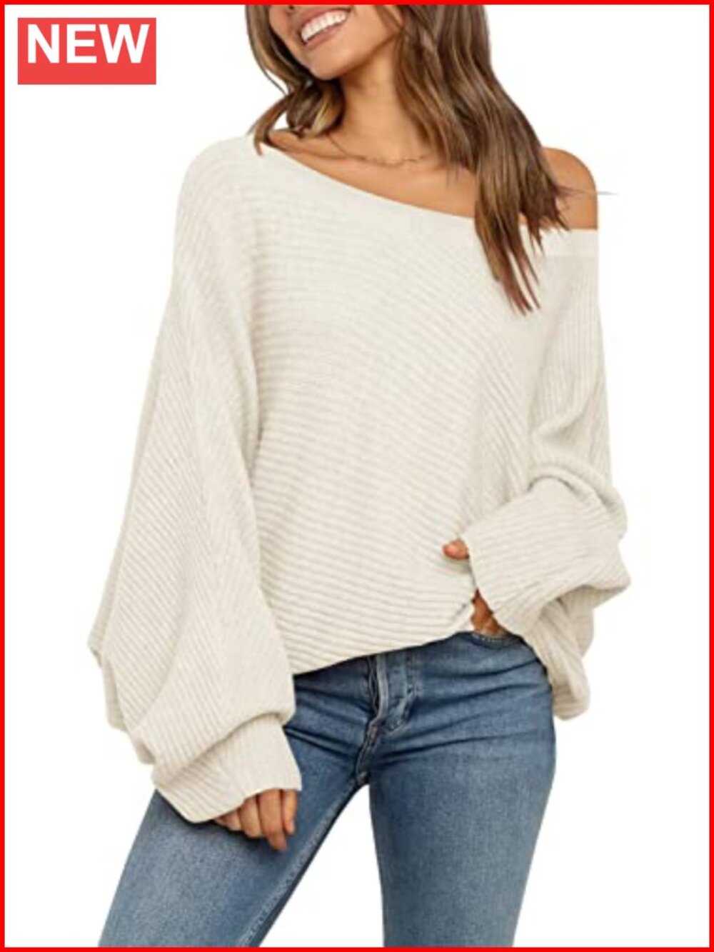 Oversized Off Shoulder Slouchy Knit Sweater Fall Winter Jumper Top